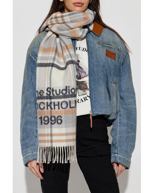 Acne White Wool Scarf