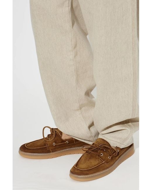 POSA Brown Suede 'Boat' Loafers for men