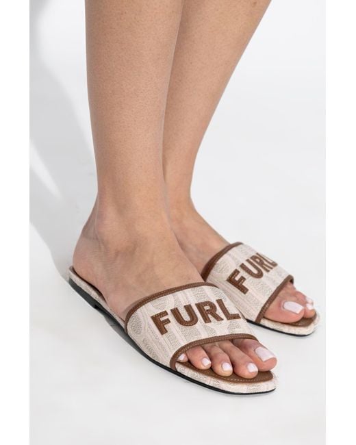 Furla White "Brezza" Flip-Flops