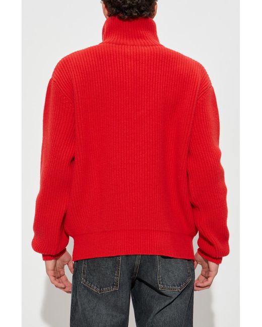 Balmain Red Sweater With Applique for men