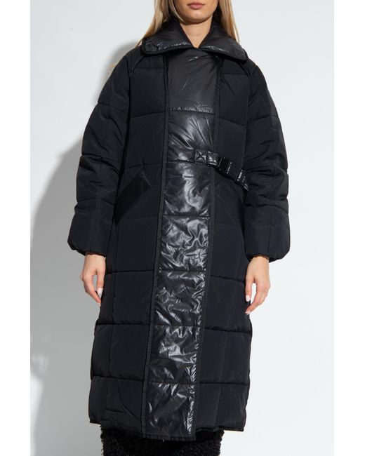 Ganni Black Oversized Puffer Coat - Women's - Recycled Polyamide/recycled Polyester/ecovero Viscose (lenzing)
