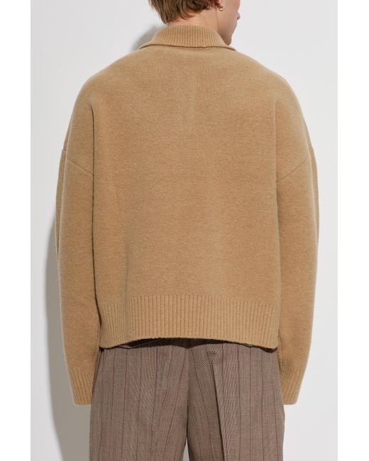 AMI Natural Oversized Polo With Logo for men