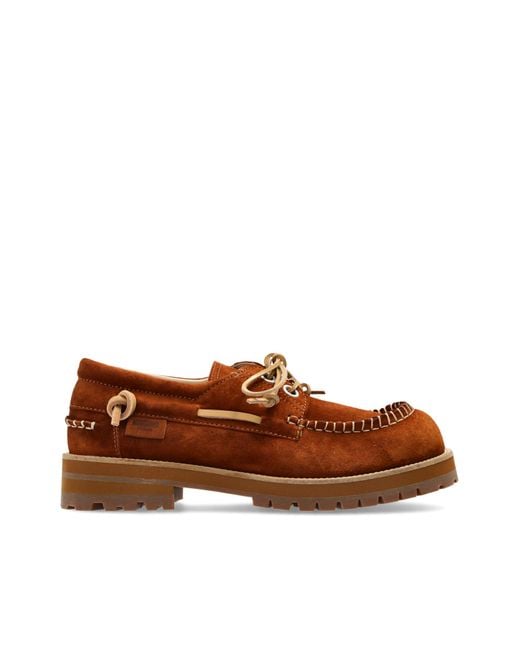 Moschino Brown Leather Shoes for men