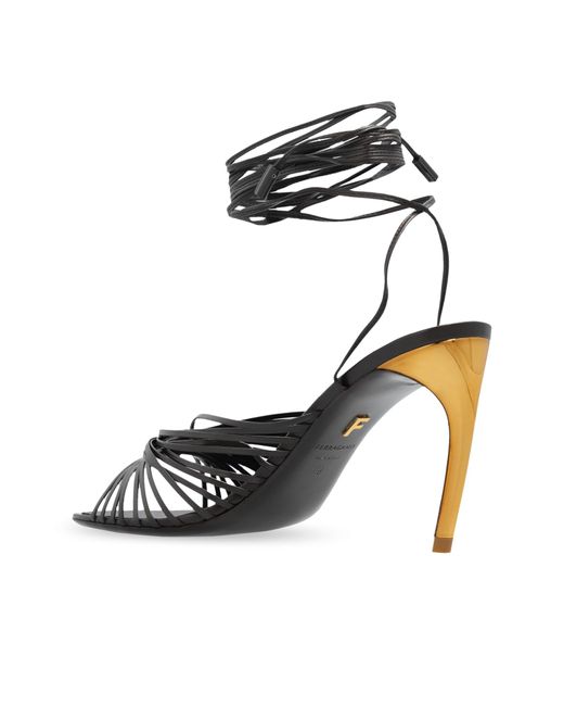 Ferragamo Black Heeled Sandals 'Atena'