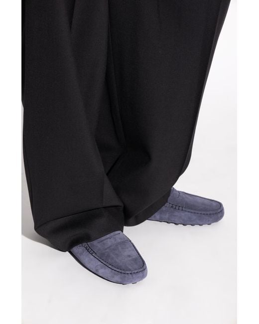 Tod's Blue Leather Loafers