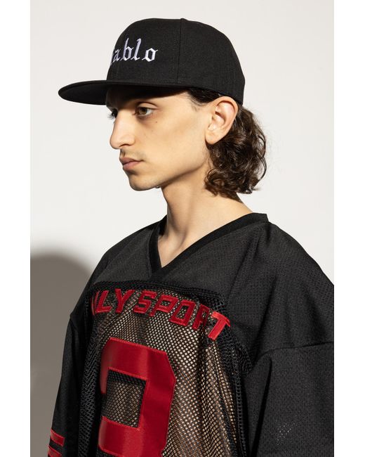 Willy Chavarria Black Baseball Cap for men