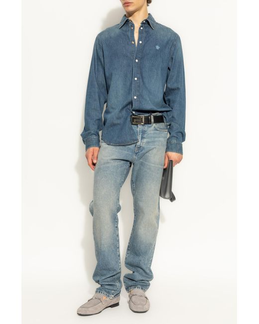 Versace Blue Jeans With Vintage Effect for men
