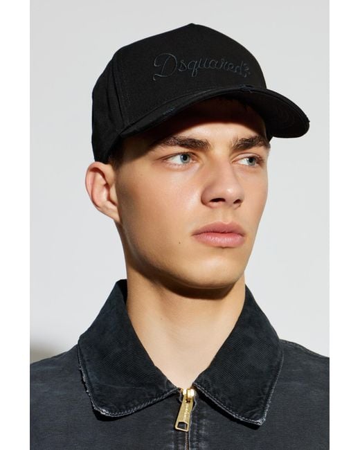 DSquared² Black Baseball Cap for men