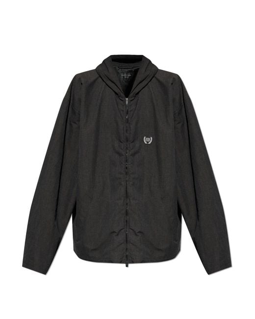 Balenciaga Black Oversize Jacket With Hood for men