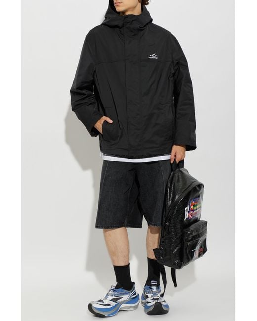 Balenciaga Black Jacket With Printed Logo for men
