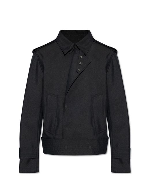 Burberry Black Jacket With Epaulettes for men