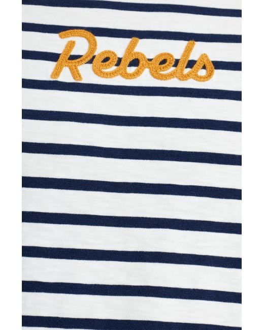 DSquared² Blue T-Shirt With A Striped Pattern for men
