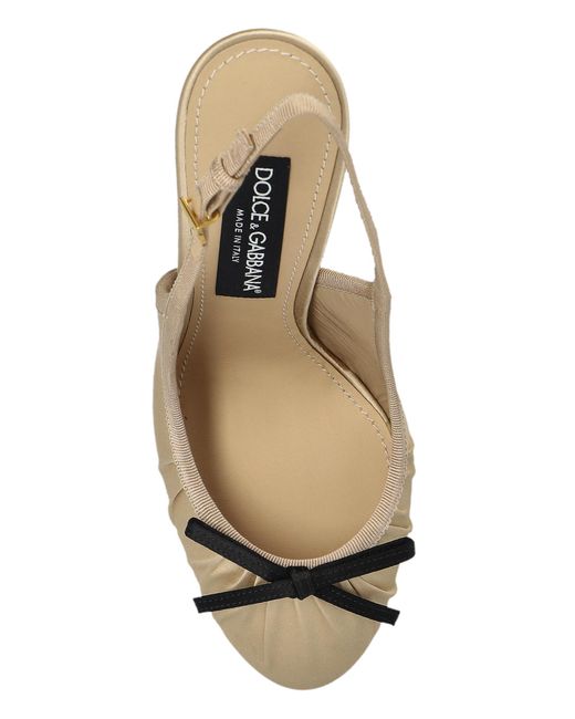 Dolce & Gabbana Natural Satin Platform Shoes