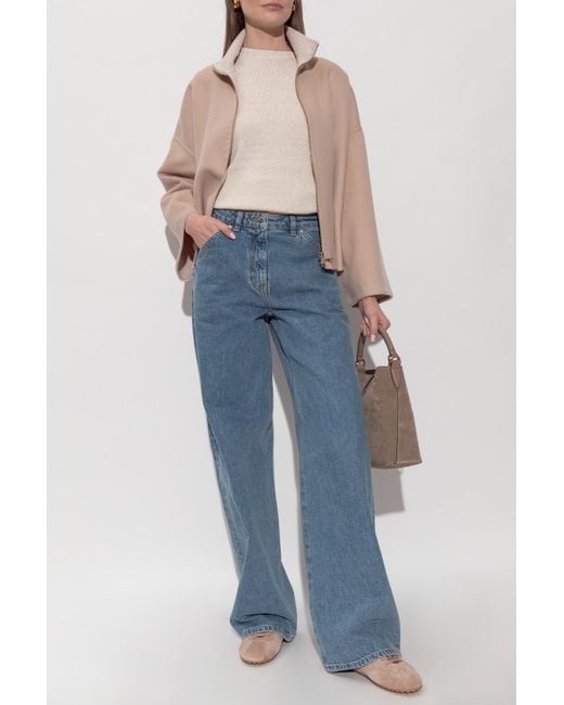 Fabiana Filippi Natural Wool Jacket With Side Slits