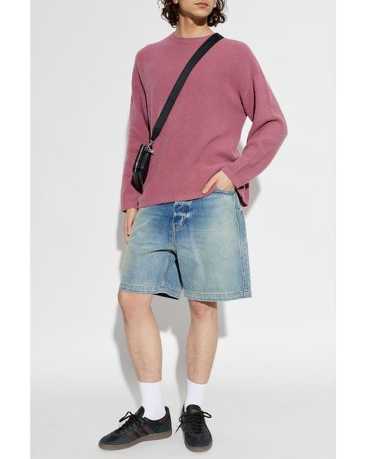 American Vintage Pink Crew Neck Sweater for men