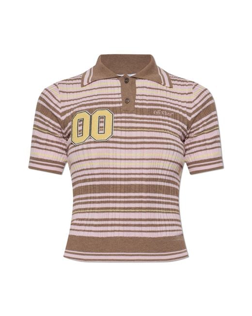 Off-White c/o Virgil Abloh Pink Polo With Patch