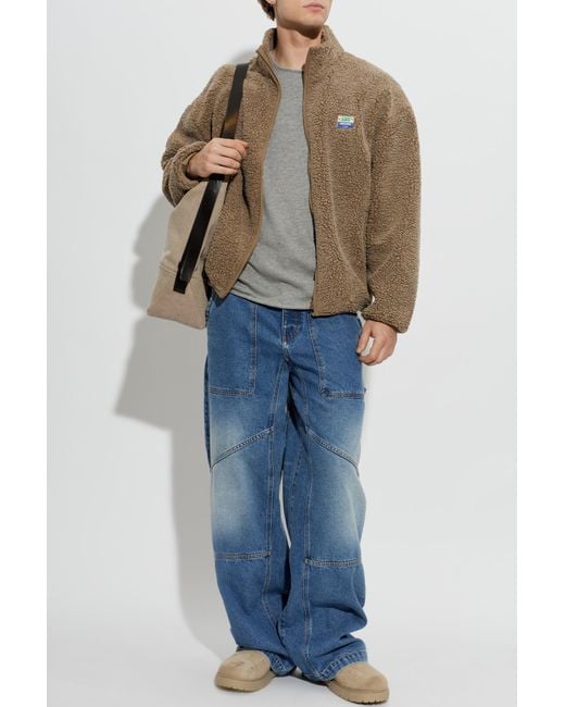 American Vintage Natural Fleece Sweatshirt With A Stand-Up Collar for men
