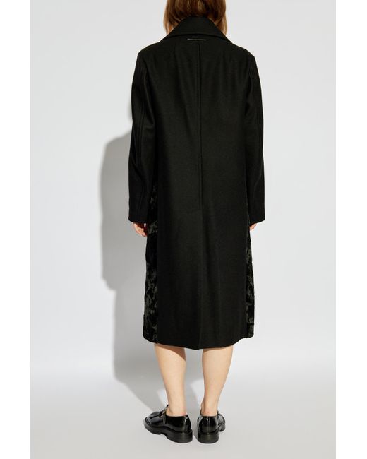 MM6 by Maison Martin Margiela Black Wool Coat From