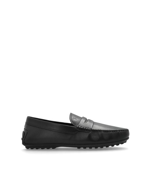 Tod's Black Leather Moccasins for men