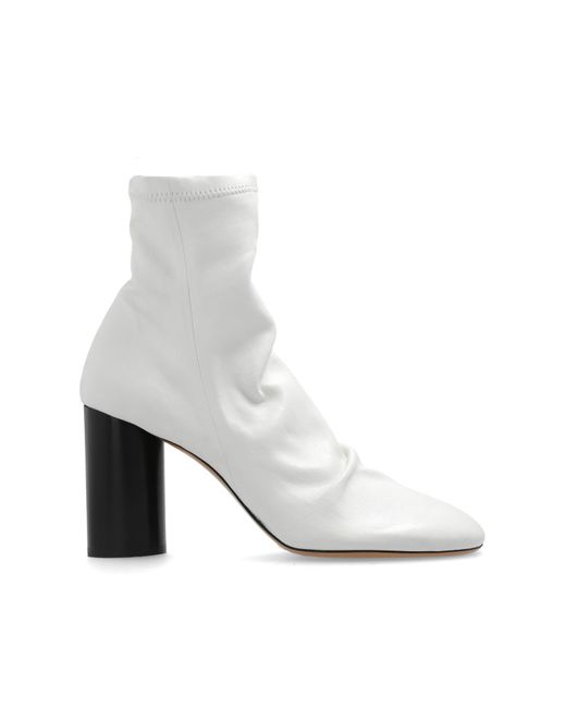 Isabel Marant White 'labee' Heeled Ankle Boots,