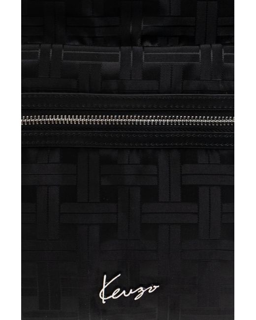 KENZO Black Backpack With Logo for men