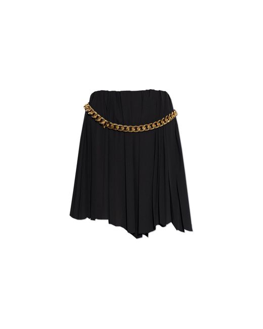 Black pleated skirt with chain hot sale