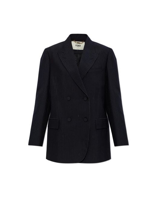 Fendi Black Wool Double-Breasted Blazer
