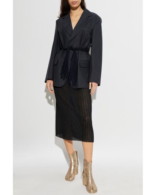 MM6 by Maison Margiela Black Blazer With Long Gloves