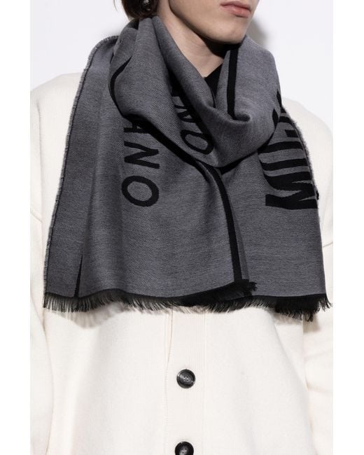 Moschino Black Scarf With Logo