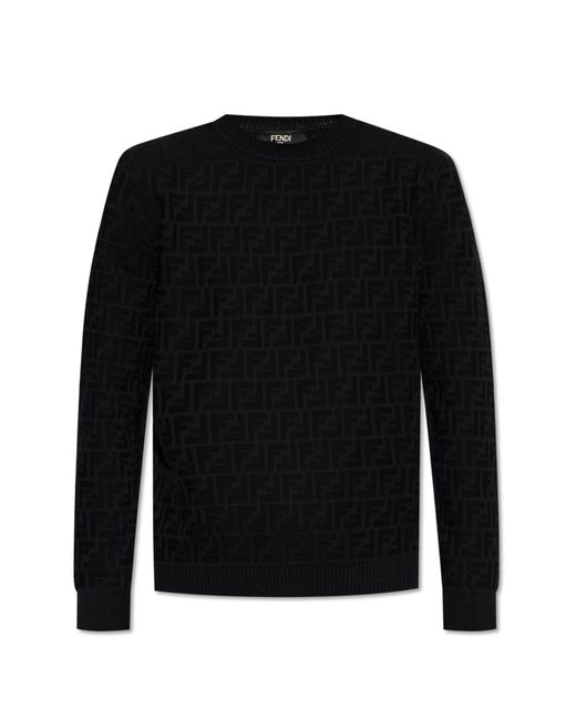 Fendi Black Monogram Sweater for men