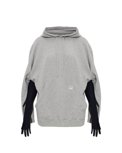 MM6 by Maison Margiela Gray Blouse With Decorative Waist Tie