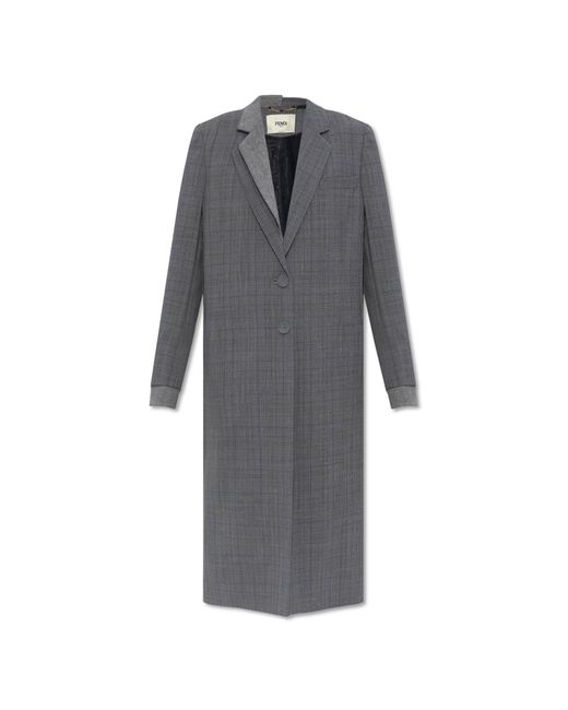 Fendi Gray Wool Coat