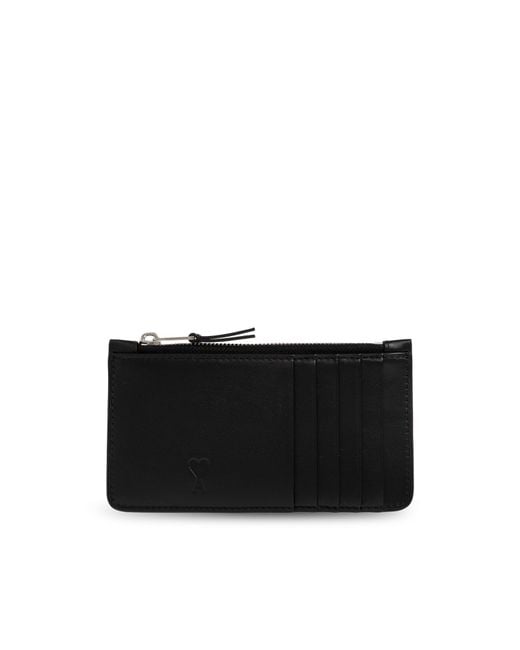 AMI Black Leather Card Holder