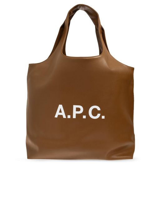 A.P.C. Brown "Ninon" Shopper Bag