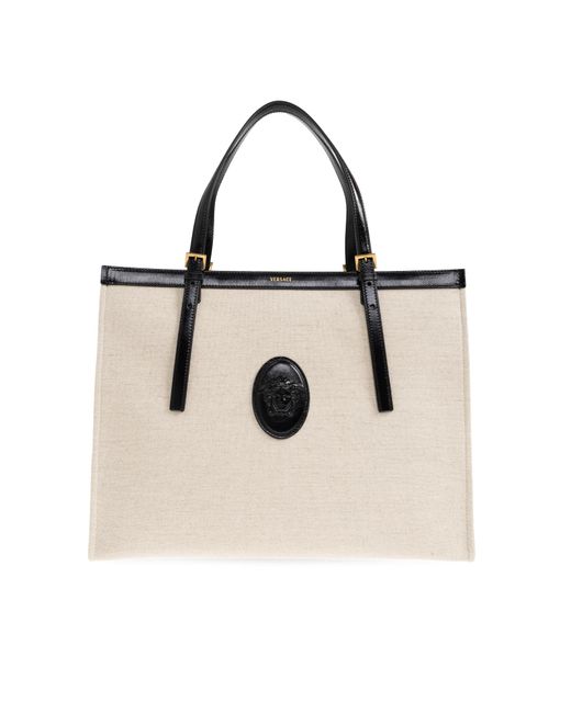 Versace Natural 'Large' Shopper Bag With Medusa Head