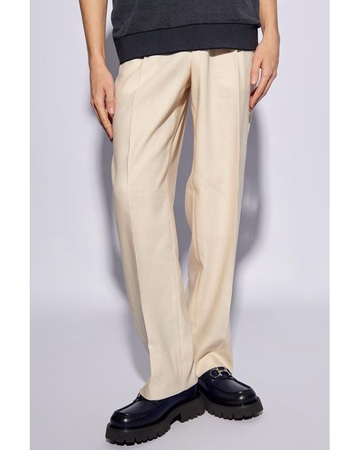Brioni White Pleated Trousers, for men