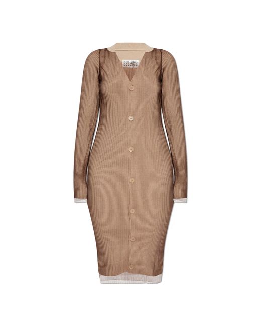 MM6 by Maison Margiela Natural Dress With Decorative Tulle