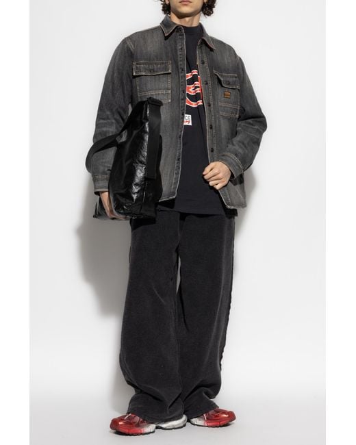 Balenciaga Gray Denim Shirt With `vintage` Effect, for men