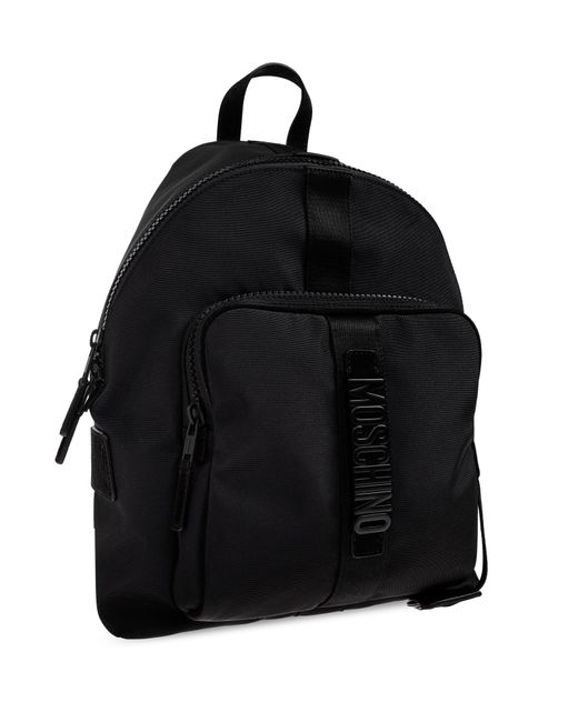 Moschino Black Backpack With Logo for men