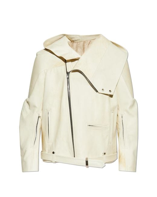 Rick Owens Natural Leather Jacket Stooges for men