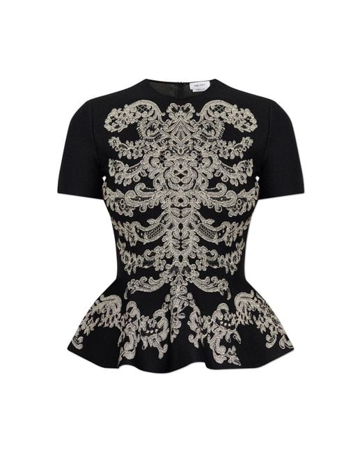 McQueen Black Top With Lurex Thread