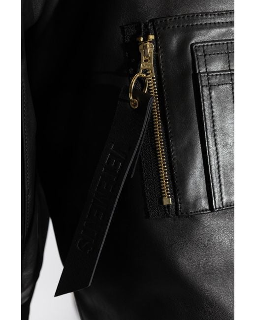 Vetements Black Leather Jacket for men