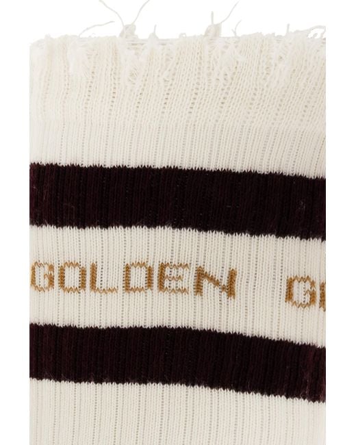Golden Goose Deluxe Brand White Socks With Logo