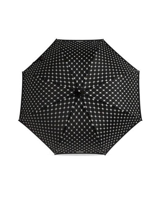 Moschino Black Parasol With Monogram