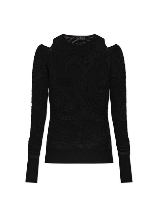Etro Black Top With Shoulder Slit