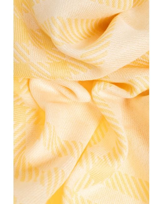 Burberry Natural Scarf With Logo Patch