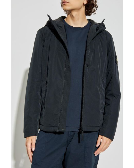 Stone Island Blue Insulated Jacket 'Micro Twill' for men