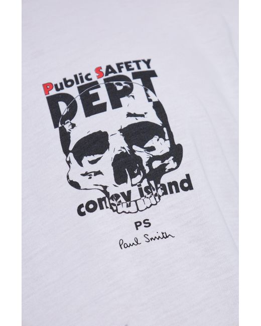 Paul Smith White T-Shirt With Colorful Print for men