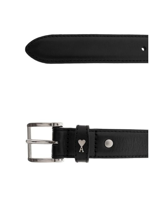 AMI Black Leather Belt