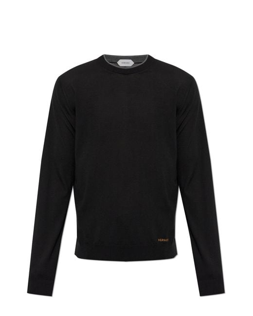 Versace Black Cashmere Coat for men